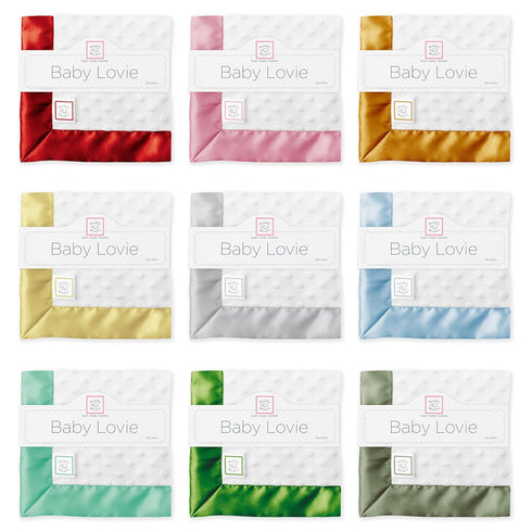 SwaddleDesigns Baby Lovie, Small Security Blanket, Plush Dots with Satin Trim, Pastel Yellow...