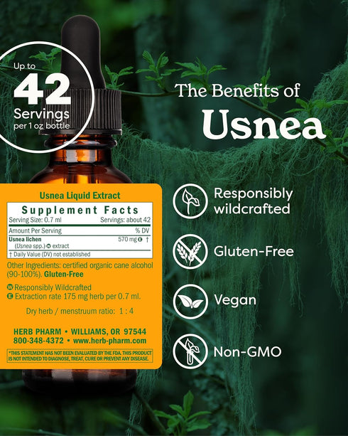 Herb Pharm Usnea Liquid Extract for Cleansing and Detoxification - 1 Ounce (DUSNEA01)...