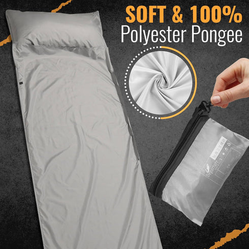 Skywin Sleeping Bag Liners for Airport - 6.89 x 2.30 Feet Sleeping Bag Liner Fleece, Travel Sheet Sleep Sack Airport Liner - Ultralight Sleeping B...