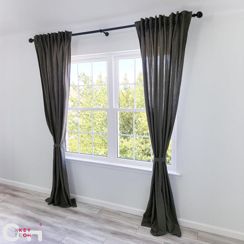 Heavy Duty Curtain Rod Brackets for Wall, 6 inch Curtain Rod Brackets, Extra Long Holder for Heavy Curtains, for 3/4 to 1 inch Rods, 2 pcs Extende...