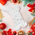 Senneny Snowy White Plush Pet Dog Christmas Stocking, Silver Snowflake Sequin Dog Christmas Stockings Large Bone Shape Faux Fur, Hanging Christmas...