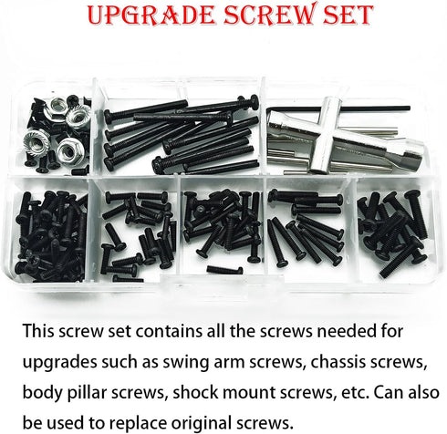 Compatible with Hyper GO RC Car Parts, 1/16 Metal Upgrade Aluminum Accessories, Replacement Parts kit for H16BM H16GT H16DR H16 MJX 16207 16208 16...