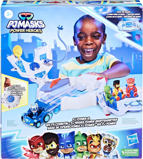 PJ Masks Power Heroes PJ Power Q Playset, Headquarters Set with Car and Figure, Superhero Toys for 3 Year Old Boys and Girls and Up...