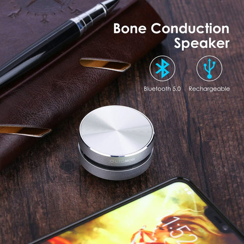 Bone Conduction Speaker, True Wireless Speakers Mini Portable Stereo Sound Creative Speaker Compatible with iPhone, iPad, Samsung, Tablets and Mor...