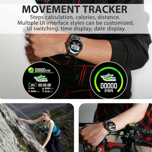 Waterproof Bluetooth Smart Watch Phone Mate Heart Rate Tracker for iOS Android...