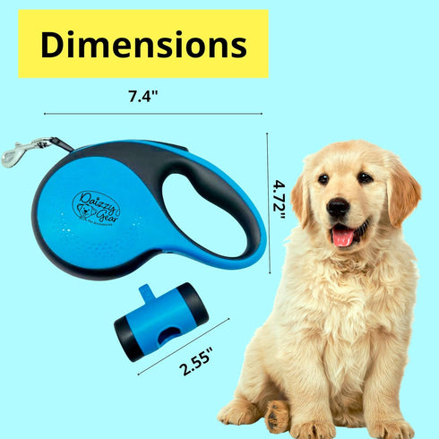 Dog Leash - Retractable Leash for Pets, Puppies, Small and Medium Breeds. Tangle Free 16FT Extendable Leash for Dogs with Removable Poop Bag Dispe...