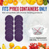 Replacement Lid for Pyrex 5" Storage Plastic Cover 2 Cup Bowl 7200-PC Purple (10-Pack)...