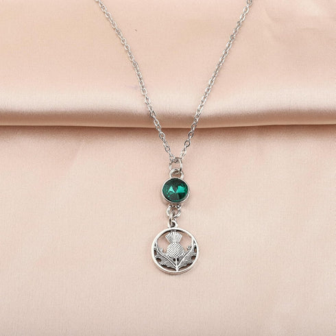 WSNANG Scottish Thistle Necklace Scottish Gifts for Women Thistle Pendant Necklace Scottish Blessing Jewelry...