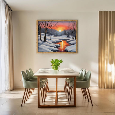 Posterizer 1 pcs-snowy winter sunrise nature scene-Landscape & Nature Art-GIft for Men Women Teens-Living Room Bedroom Decor- unframed wall art...