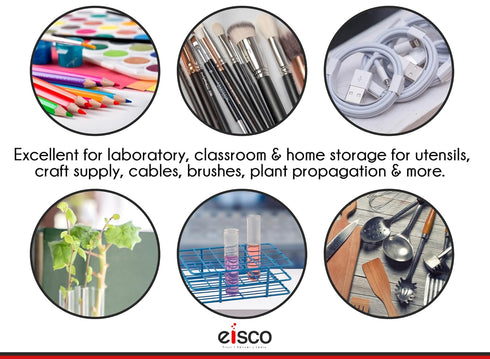 EISCO Wire Test Tube Rack - Holds 40 Tubes with 18-20mm Diameter - Epoxy-Coated Steel...