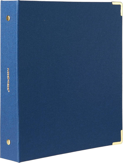 russell+hazel Mini Bookcloth Signature 3 Ring Binder, Office Supplies, Denim, 8” x 9”...