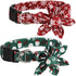 Christmas Dog Collar with Flower, Christmas Pet Collars Snowflake Dog Collar Stylish Adjustable Red Green Christmas Collars for Dogs(S)...