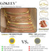 Gold Ankle Bracelets for Women Waterproof 14K Gold Plated Anklets Layered Cuban Link Chain Herringbone Cute Anklets Set Pack Dainty Summer Beach J...