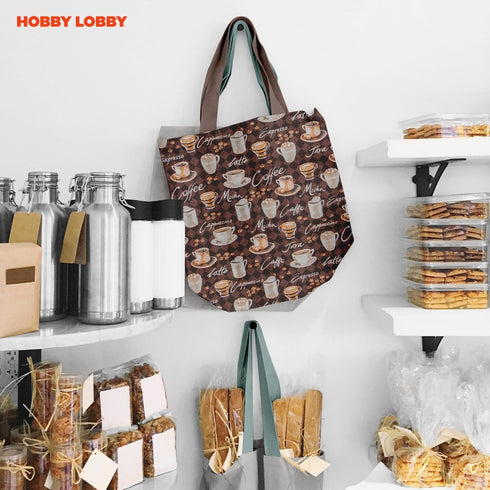 Coffee Print Cotton Calico Fabric (1 Yard) – Printed Sewing Fabric by The Yard – Lightweight Precut Fabric for Sewing Clothes, Homeware, & Other A...