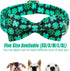 St.Patrick's Day Clover Dog Collars with Bow Tie,Black Clover Soft Cotton with Safety Metal Buckle Adjustable Puppy Collars for Large Boy & Girl D...