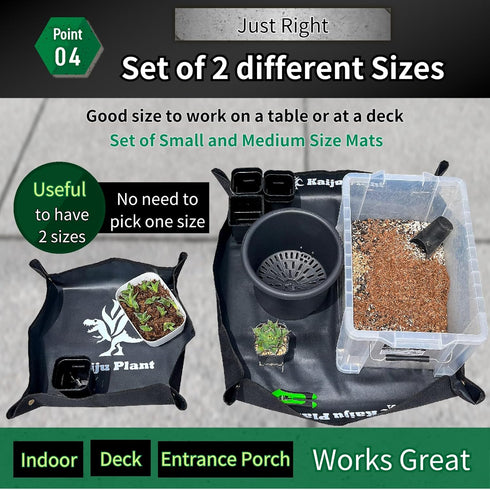 Gardening Plant Repotting Mats Waterproof Set of 2 sizes 50 * 50cm/75 * 75cm Portable Gardening Transplanting Mat Foldable Succulent Potting Mat R...