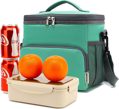 Insulated Lunch Bag for Adult/Women/Men, Reusable Large Lunch Box Cooler Soft Tote, Thermal Meal Prep Lunch Pail with Adjustable Shoulder Strap fo...
