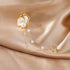 Golden Flower Pearl Brooch Pins for Women Chain Butterfly Cameo Copper Lapel Brooch Pins...