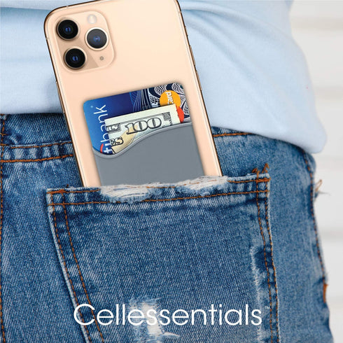 USA Merchant Redesigned Card Holder - Silicone Stick on Cell Phone Wallet with Pocket for Credit Card ID Business Card - iPhone Android & Smartpho...