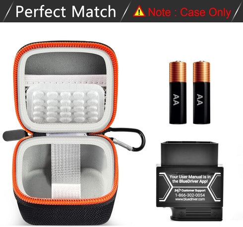 ANKHOH Case for BlueDriver Bluetooth Pro OBDII Scan Tool for iPhone & for Android, Car and Auto Mini Carry Holder Box for, Bag Only (Black)......