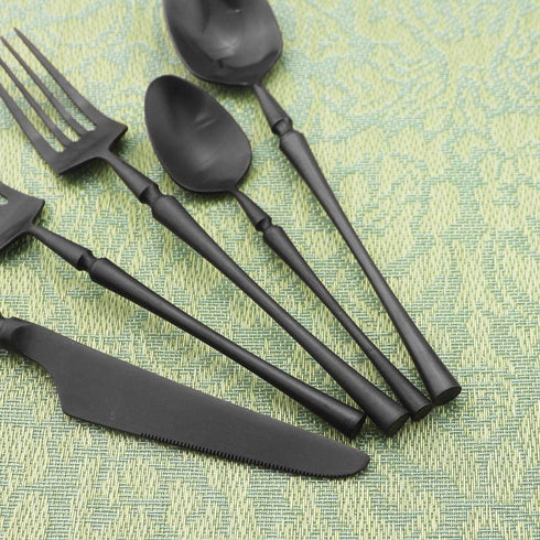 Gugrida Unique & Beautiful Flatware Set - 5 Piece Iridescent Silverware Sets | 18/10 Stainless Steel Reusable Cutlery Set | Black Utensils Service...
