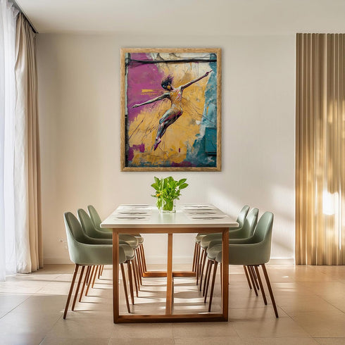 Posterizer-color paint splashes-dancer on mural street graffiti -3-Retro Art-Abstract & Modern Art-Gift for Street Art, Mural Fans- unframed wall ...