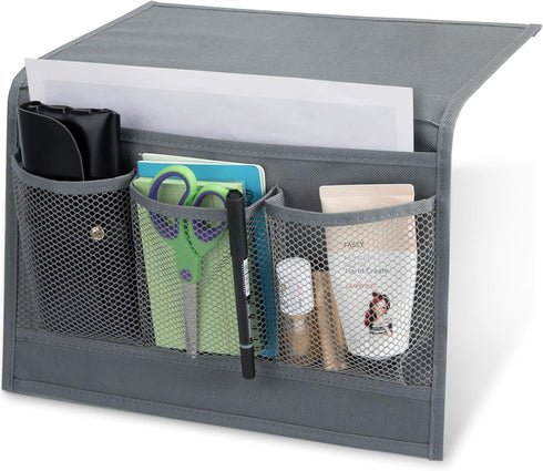 MCPINKY Bedside Storage Organizer, Couch Caddy Bedside Caddy Grey for Remote Control Magazine Phone...