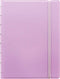 FILOFAX Refillable Pastel Notebook, A5 (8.25" x 5") Orchid - 112 Cream moveable pages - Index, pocket and page marker (B115054U)...