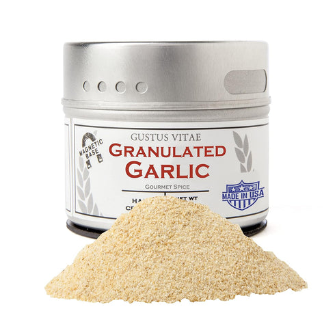 Granulated Garlic | All Natural, Non GMO | Made in USA | Sustainably Sourced, Not Irradiated | Hand Packed in Small Batches | Unique Magnetic Tin ...