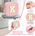 Initial Makeup Bag 3 Pieces Cute Make up Pouch Set -Pink Portable Makeup Brush Bag Travel Cosmetic Bag Multifunction Organizer Bag Monogram Person...