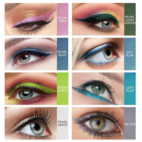 Ownest 14 Colors Eyeliner Pen Set,Pearl Eyeliner Kit Metallic Eyeliner Pencil Glitter Eyeliner for Women Eye Liner Professional Eye Makeup Set Col...