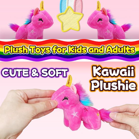 Pink Unicorn Stuffed Animals for Girls and Boys, Cute Unicorn Plush Toys Keychain, Soft and Fun Mini Plush Toy, Small Stuffed Animal for Children'...