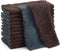 12 Pack Kitchen Cloths Dish Towels (10" x 10", Dark Grey & Brown), Super Soft and Absorbent Dish Cloths, Coral Velvet Microfiber Cleaning Cloth, N...