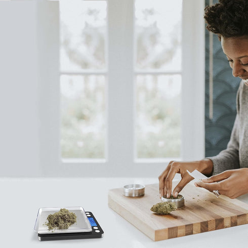 Fuzion Digital Gram Scale with 2 Trays, 500g/ 0.01g Small Jewelry Scale, 6 Units Gram Scales Digital Weight Gram and Oz, Tare Function Digital Her...