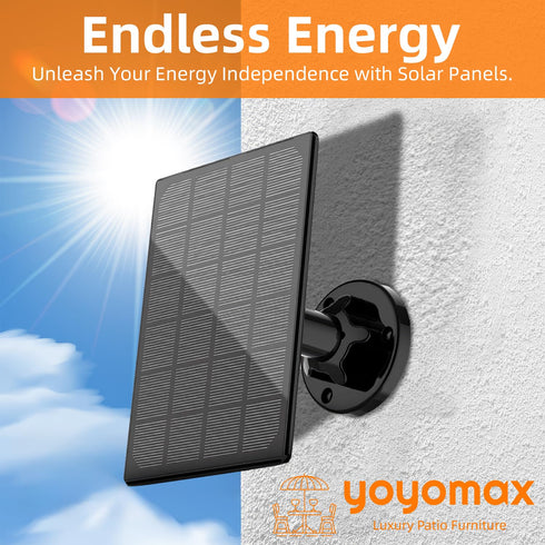 3W Solar Panel for Outdoor Wireless Security Camera, Continuously Power USB Solar Panel IP65 Waterproof, Adjustable Security Wall Mount (Black)...