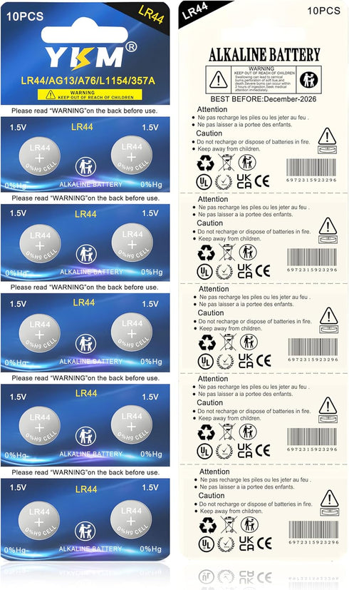 LR44 Batteries AG13 A76 357 LR44h L1154c L1154f 1.5V Alkaline Battery for Thermometer Watch Button Battery 20 Pack...