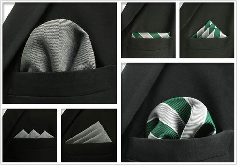 SHLAX&WING 5 Pieces Assorted Mens Silk Pocket Square Handkerchiefs Set 18...