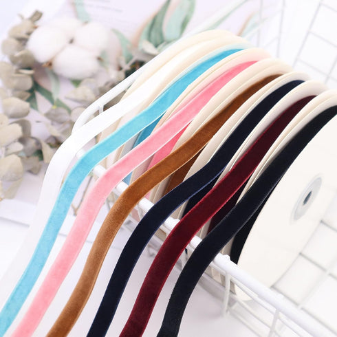 Brown Velvet Ribbon 10 Yards Velvet Fabric Ribbon Trim Single Face Spool Satin Velvet Ribbon for Gift Wrapping Bow Making Christmas Decoration...