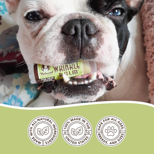 Natural Dog Company Wrinkle Balm, Travel Stick, 0.15 oz, Dog lotion for dry itchy skin, Cleans Wrinkles, Yeast Infection treatment for dogs, Plant...