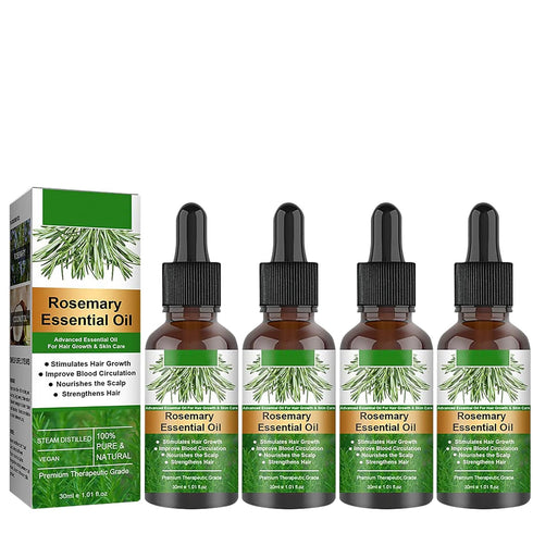 Organic Rosemary Oil Combo for Hair Growth, Discover Natural Hair Care with 1.01fl oz Essential Oils, Ideal for Scalp Massage, Skin Care, and Arom...