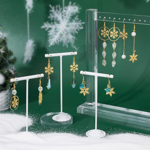 SUNNYCLUE 1 Box DIY Make 10 Pairs Snowflake Earrings Making Starter Kit Snowflake Alloy Pendants Teardrop Glass Beads Brass Cable Chain for Women ...