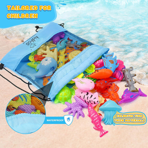 46PCS Magnetic Fishing Bath Toys Game Set,Swimming Fish Toys for Bathtub,Water Table Bathtub Toys for Toddlers Kids Age 3-6, Pool toys for Pretend...