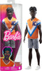 Barbie Fashionistas Ken Fashion Doll with Twisted Black Hair Wearing Orange Athletic Jersey, Shorts & White Sneakers...