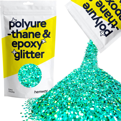 Hemway Polyurethane & Epoxy Resin Glitter 100g / 3.5oz Metallic Crystal Flake Additive for Flooring Jewelry Tumblers Glass Pigment - Extra Chunky ...