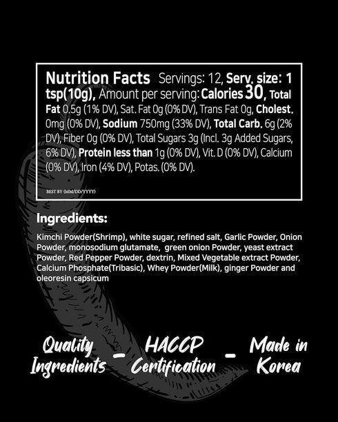 Funtable Kimchi Seasoning (4.2oz) - Authentic Korean Flavor Powder, Easy-to-Use. Perfect Seasoning for Chicken, Nuggets, Fries, Popcorn, Nachos & ...