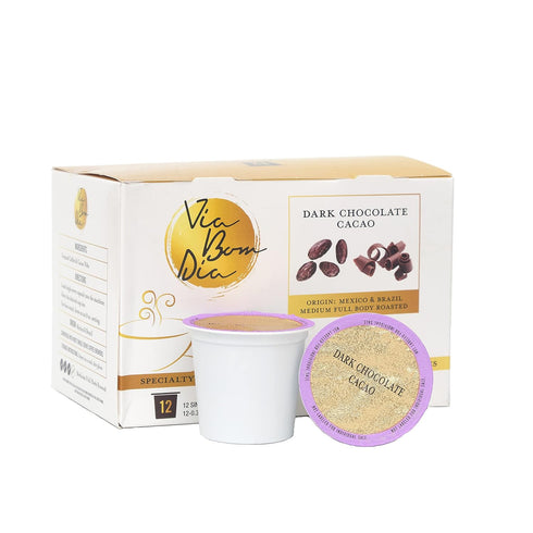 Via Bom Dia Naturally Flavored Kcup Coffee Pods, Dark Chocolate Flavor, 12 Count (Pack of 1), for Single-Serve Keurig Machines...