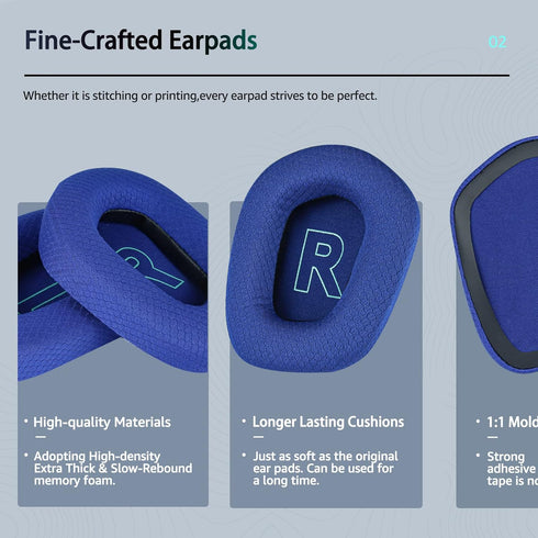 Fabric Replacement Ear Pads for Logitech G733 Gaming Headset, Also Fit Logitech G335 Wireless Headphone, EarPads Accessories with Soft Mesh Fabric...