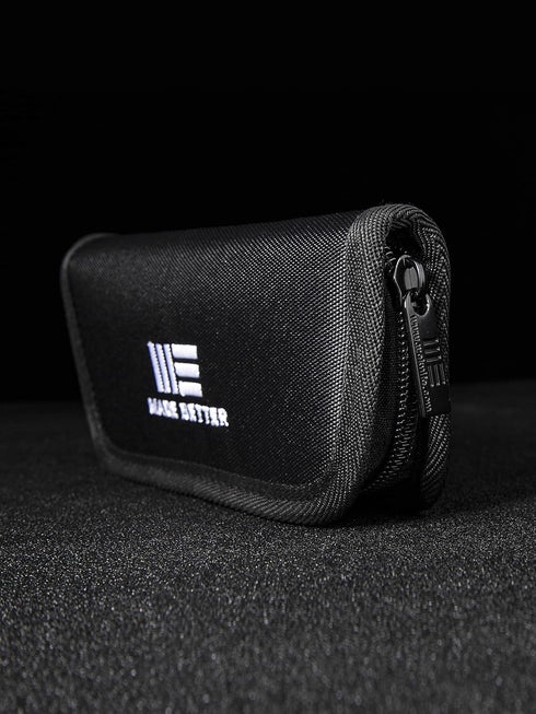 Nylon Utility Knife Pouch - Compatible with 2 Knives for Carrying Folding Pocket Knives and Accessories - Includes A Polishing Cloth and Stickers ...