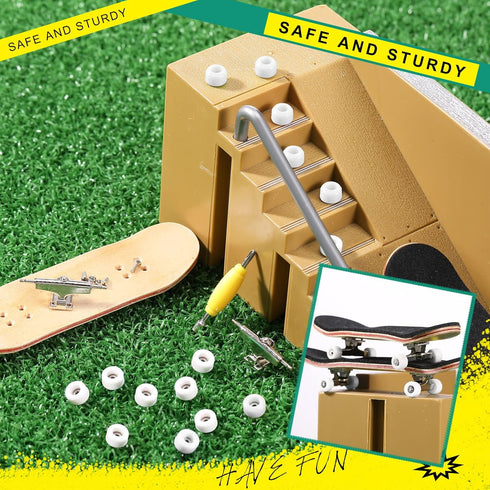 Zhehao 8 Pcs Fingerboard Bearing Wheels Standard Fingerboard Tool Fingerboard CNC Lathed Bearing Fingerboard Screwdriver and 2 Pcs Nut Driver for ...