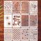 Texture Stencils for Crafts 8x5” Background Stencils Camouflage Stencil Mixed Media Layering Templates for Painting on Wood Card Canvas Furniture ...